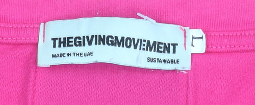 The Giving Movement Women’s Pink Long Sleeve Cotton T-Shirt L Los Angeles Print