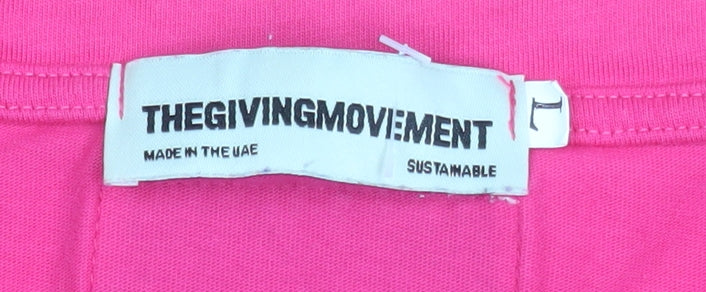 The Giving Movement Women’s Pink Long Sleeve Cotton T-Shirt L Los Angeles Print