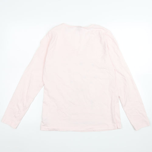 Peanuts Womens Pink Snoopy Pyjama Top Size 10 V-Neck Long Sleeve