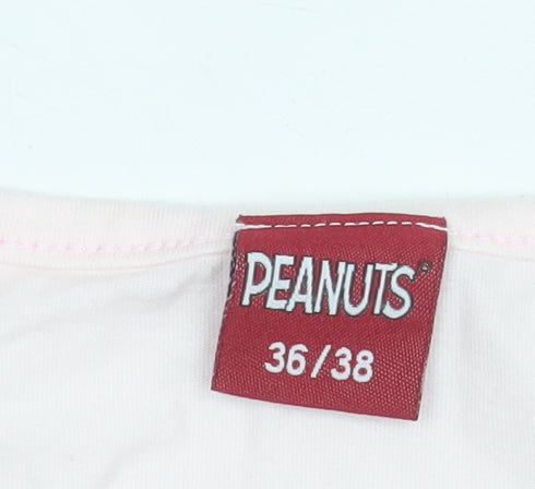 Peanuts Womens Pink Snoopy Pyjama Top Size 10 V-Neck Long Sleeve