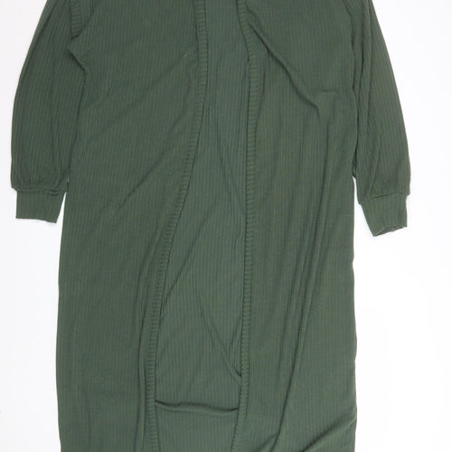 LTS Women’s Green Long Ribbed Knit Tall Coatigan Size 14