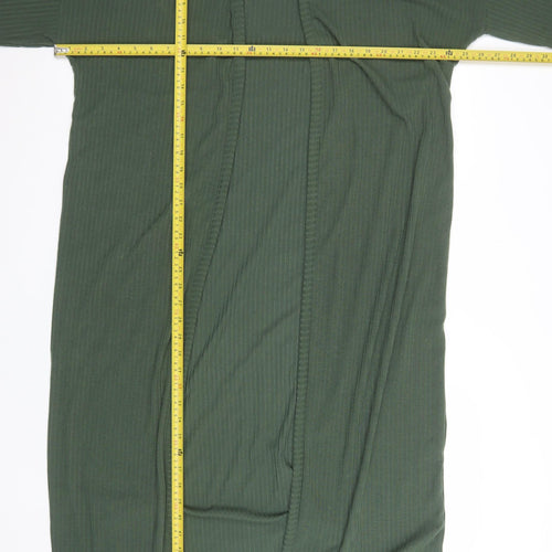 LTS Women’s Green Long Ribbed Knit Tall Coatigan Size 14
