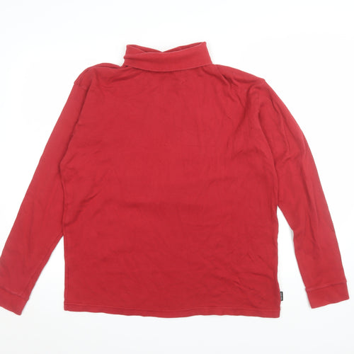 Peter Storm Women Red Long Sleeve Roll Neck Cotton Basic Top Size L