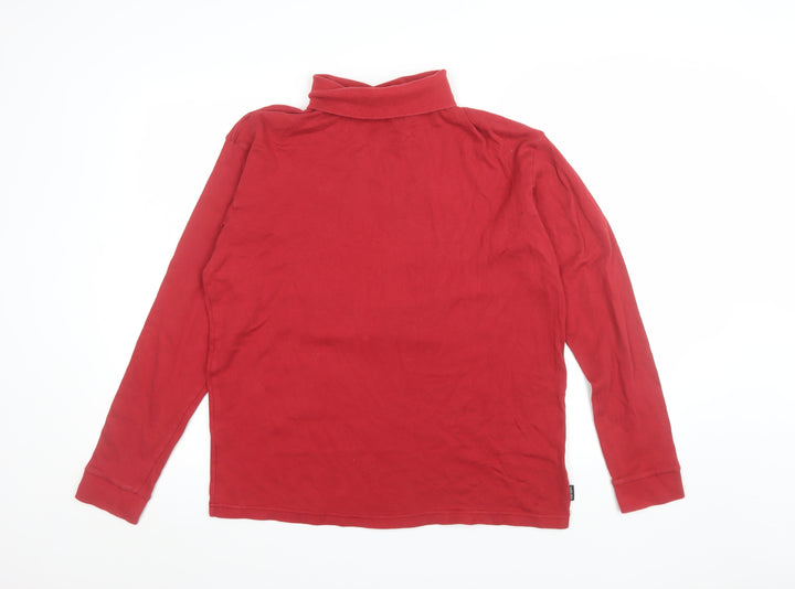 Peter Storm Women Red Long Sleeve Roll Neck Cotton Basic Top Size L