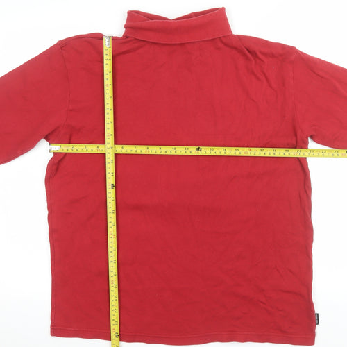 Peter Storm Women Red Long Sleeve Roll Neck Cotton Basic Top Size L