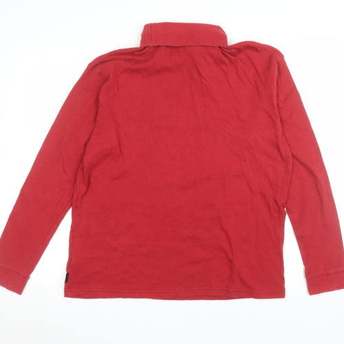Peter Storm Women Red Long Sleeve Roll Neck Cotton Basic Top Size L