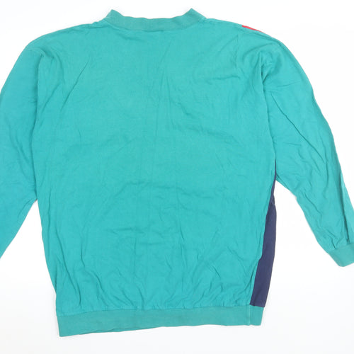 Key Elements Women’s Teal Colourblock V-Neck Pullover Sweatshirt L