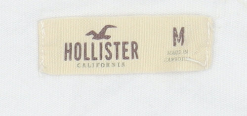 Hollister Womens Blue White Long Sleeve Crew Neck Colourblock T-Shirt M