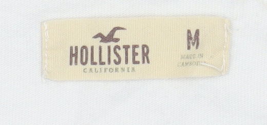 Hollister Womens Blue White Long Sleeve Crew Neck Colourblock T-Shirt M