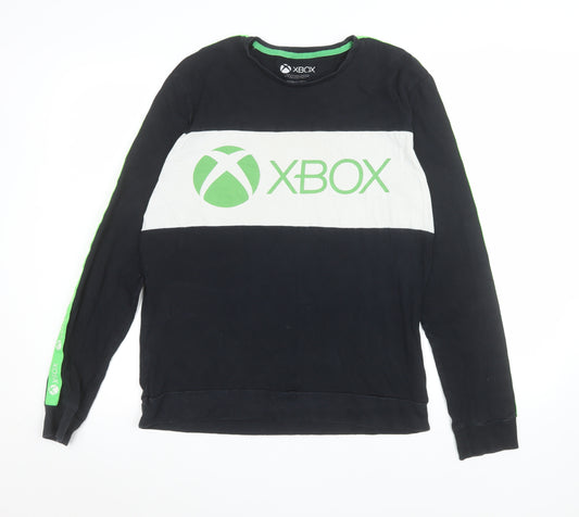 George Xbox Boys Black Long Sleeve T-Shirt Medium 100% Cotton Casual Top