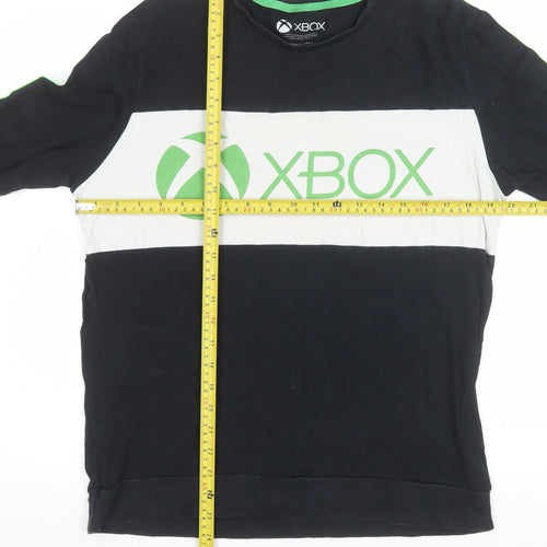 George Xbox Boys Black Long Sleeve T-Shirt Medium 100% Cotton Casual Top