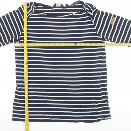 Regatta Women's Blue Striped Cotton 3/4 Sleeve Nautical T-Shirt UK 14