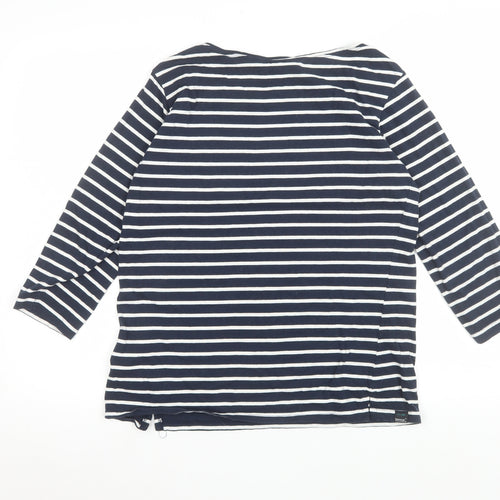 Regatta Women's Blue Striped Cotton 3/4 Sleeve Nautical T-Shirt UK 14