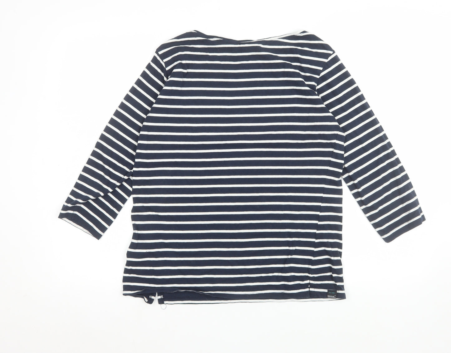 Regatta Women's Blue Striped Cotton 3/4 Sleeve Nautical T-Shirt UK 14