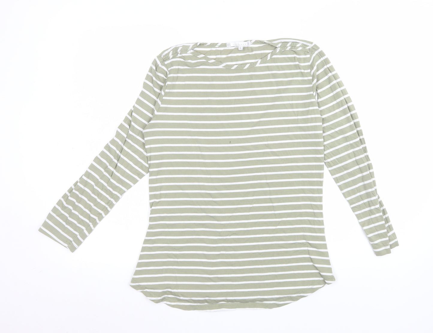 Lakeland Women’s Green White Striped Long Sleeve Jersey Top L
