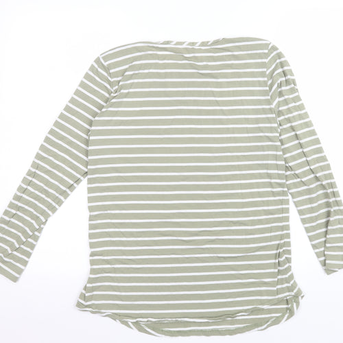Lakeland Women’s Green White Striped Long Sleeve Jersey Top L