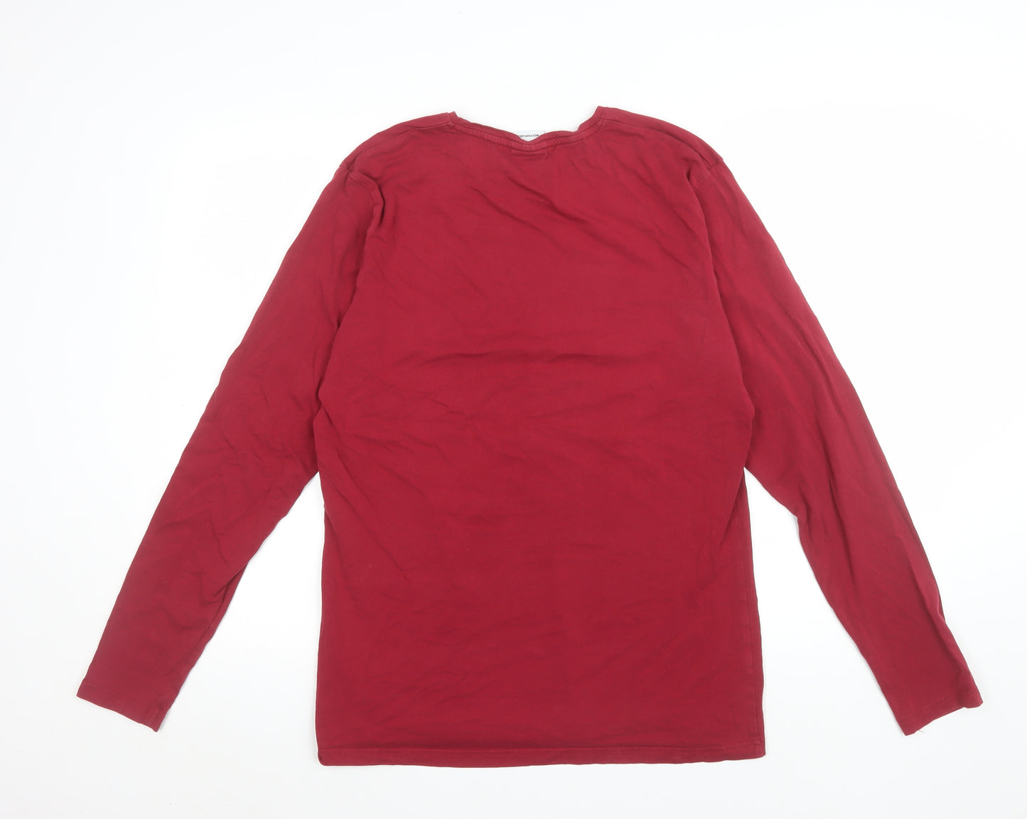 Gymshark Women Red Long Sleeve Slim Fit Cotton T-Shirt L