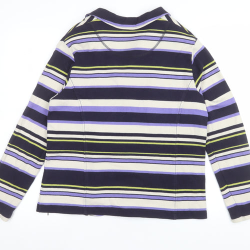Frank Walder Women’s Multicoloured Striped Cotton Blazer Size 18