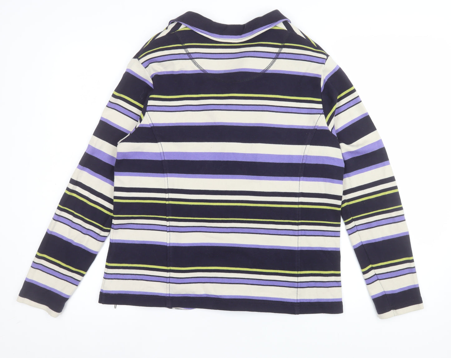 Frank Walder Women’s Multicoloured Striped Cotton Blazer Size 18