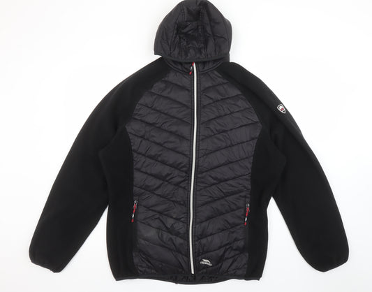 Trespass Mens Black 2XL Hooded Puffer Jacket Fleece Lined Outdoor
