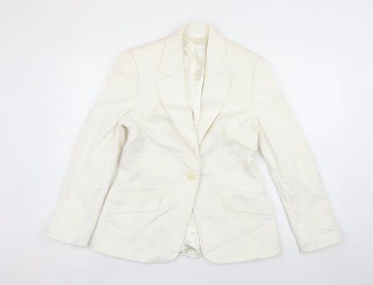 Next Women’s Ivory Blazer UK 12 Single Breasted Lined Jacket