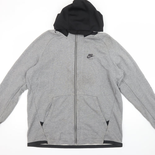 Nike Air Max Mens Grey Full Zip Hoodie Size L Sportswear
