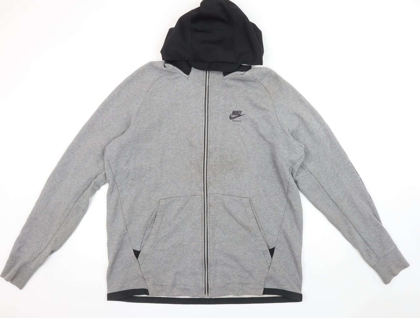 Nike Air Max Mens Grey Full Zip Hoodie Size L Sportswear