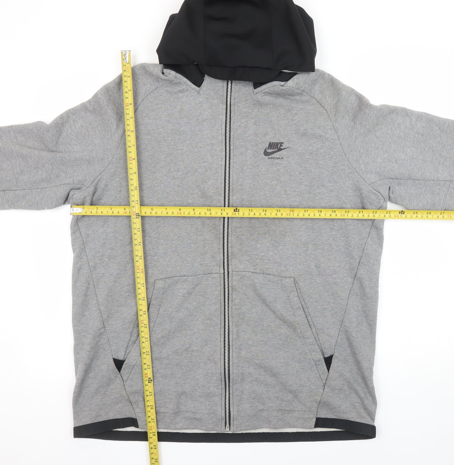 Nike Air Max Mens Grey Full Zip Hoodie Size L Sportswear