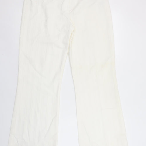 Next Women’s Ivory Dress Pants Size 12 Regular Stretch Straight Leg