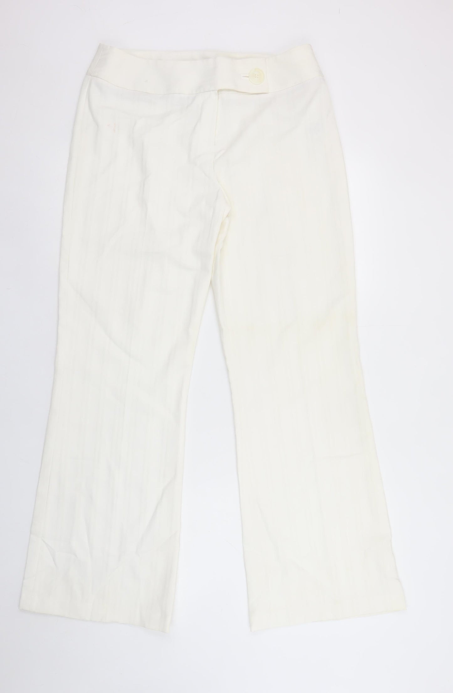 Next Women’s Ivory Dress Pants Size 12 Regular Stretch Straight Leg