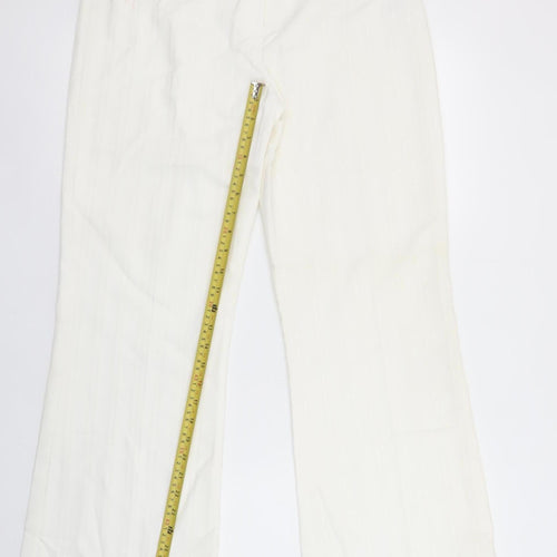Next Women’s Ivory Dress Pants Size 12 Regular Stretch Straight Leg