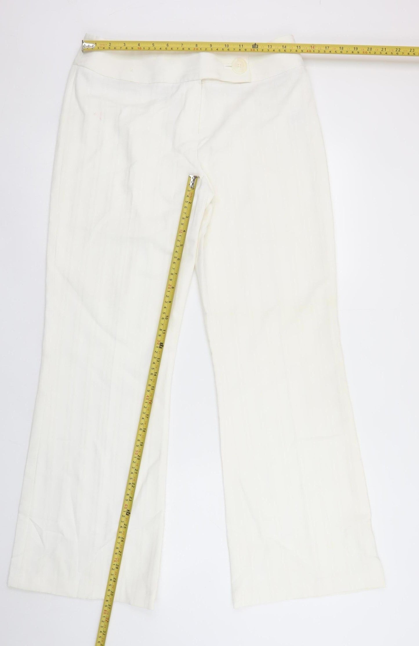 Next Women’s Ivory Dress Pants Size 12 Regular Stretch Straight Leg