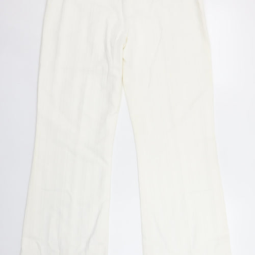 Next Women’s Ivory Dress Pants Size 12 Regular Stretch Straight Leg