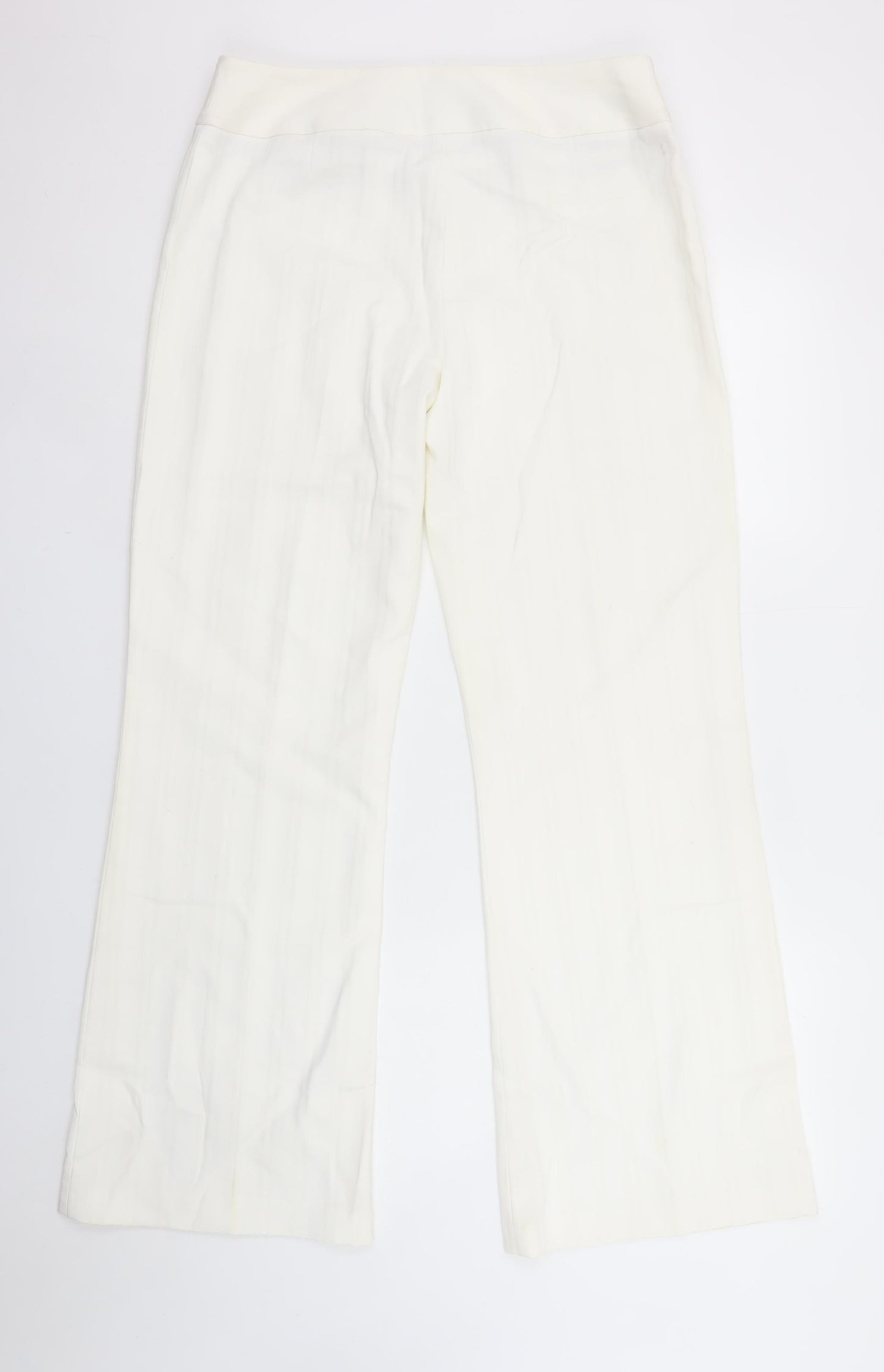 Next Women’s Ivory Dress Pants Size 12 Regular Stretch Straight Leg