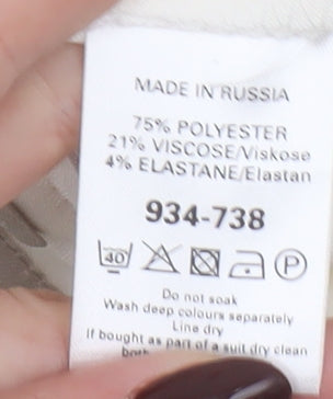 Next Women’s Ivory Dress Pants Size 12 Regular Stretch Straight Leg