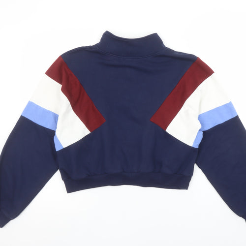 H&M Divided Women's Navy Colourblock 1/2 Zip Sweatshirt Size S