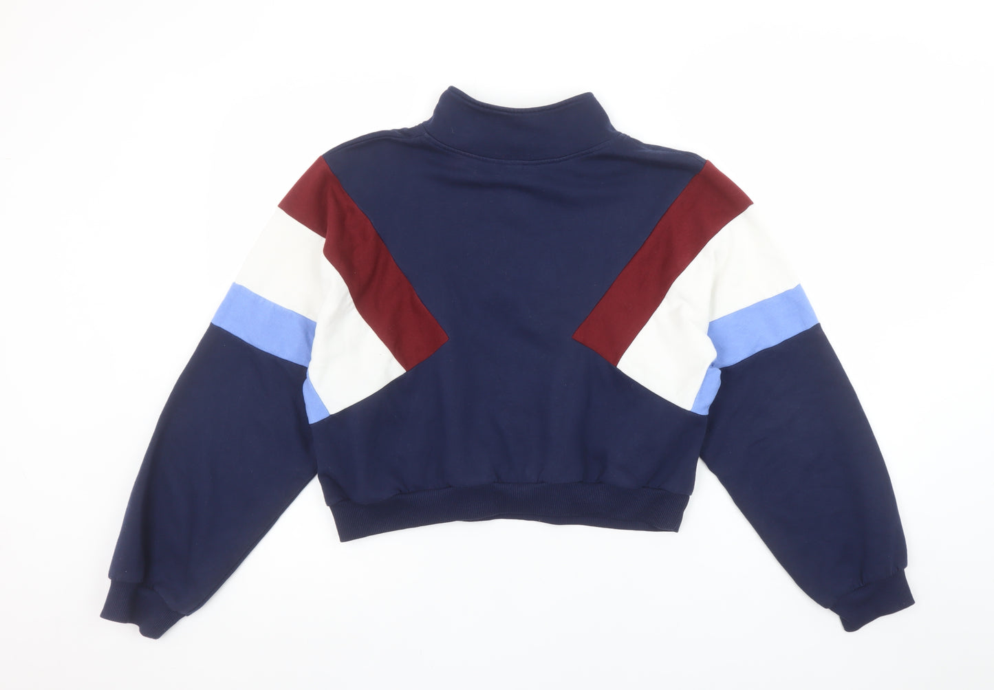 H&M Divided Women's Navy Colourblock 1/2 Zip Sweatshirt Size S