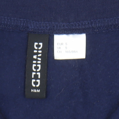 H&M Divided Women's Navy Colourblock 1/2 Zip Sweatshirt Size S