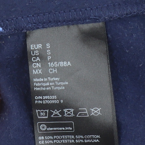 H&M Divided Women's Navy Colourblock 1/2 Zip Sweatshirt Size S