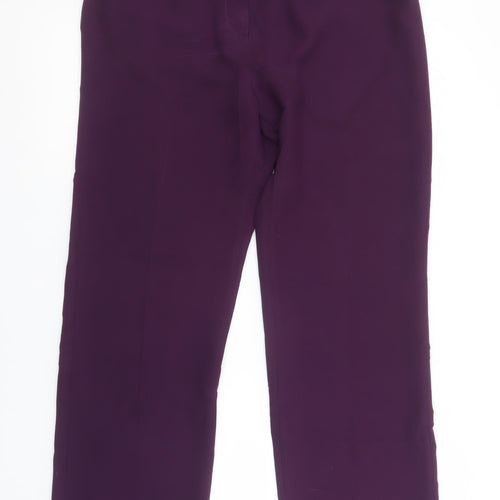 Yessica Womens Purple Polyester Straight Trousers Size 12