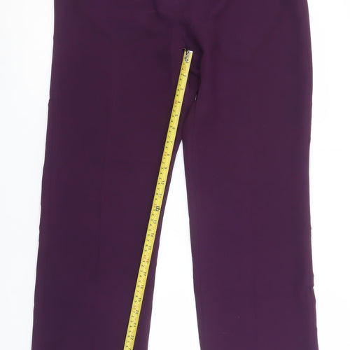 Yessica Womens Purple Polyester Straight Trousers Size 12