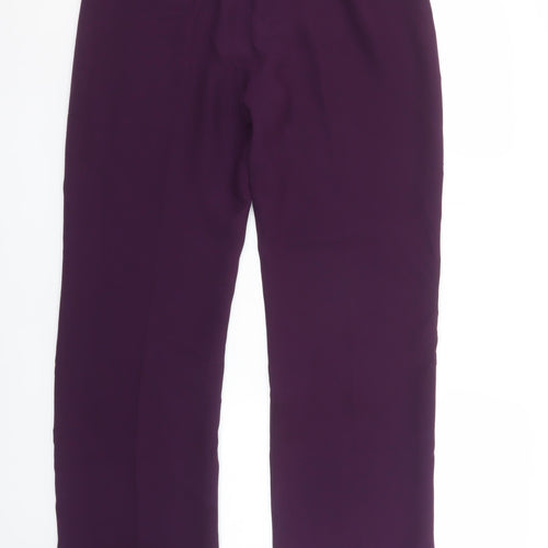 Yessica Womens Purple Polyester Straight Trousers Size 12
