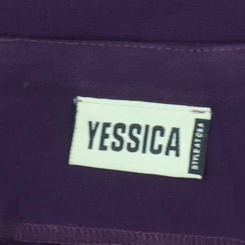 Yessica Womens Purple Polyester Straight Trousers Size 12