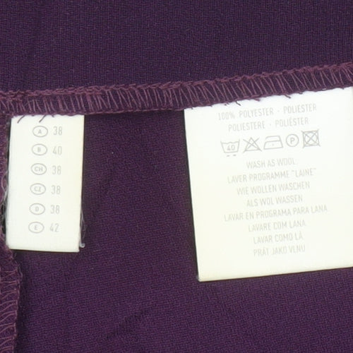 Yessica Womens Purple Polyester Straight Trousers Size 12