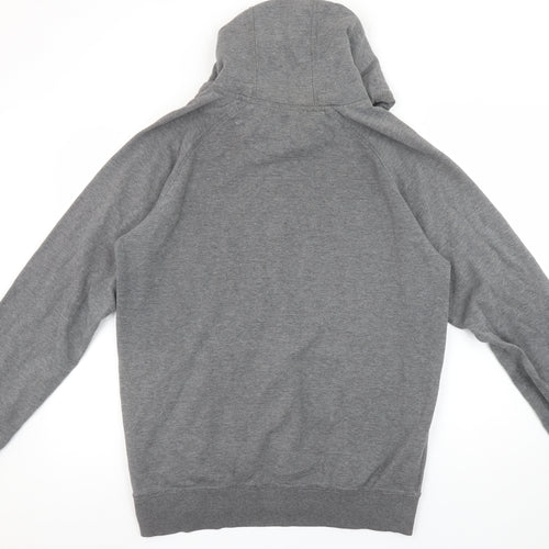 McKenzie Men’s Grey Pullover Hoodie L Logo Print Classic Style