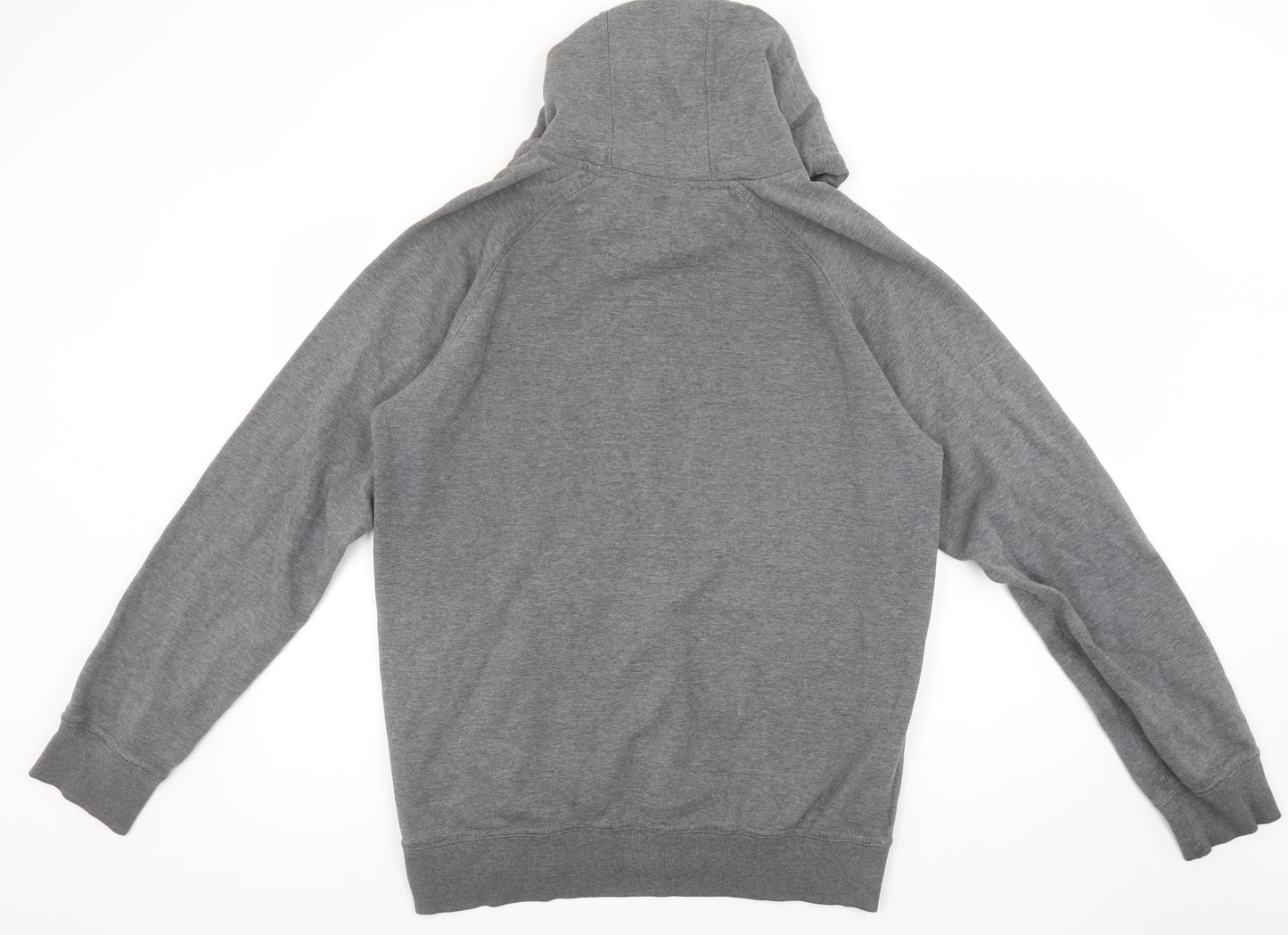 McKenzie Men’s Grey Pullover Hoodie L Logo Print Classic Style