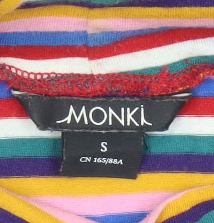 Monki Women's Multicoloured Striped Roll Neck Long Sleeve Top S