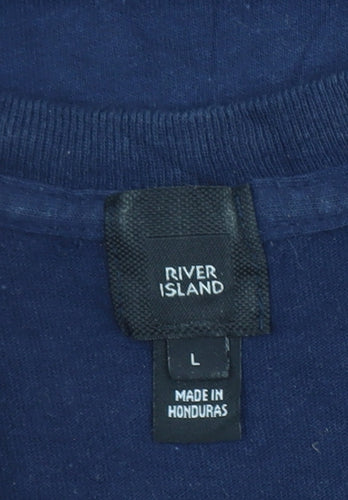 River Island Men's Blue L Limonata Fresco Graphic Cotton T-Shirt