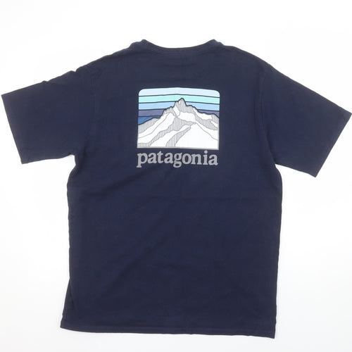 Patagonia Men's Blue Regular Fit Graphic Pocket T-Shirt Size M