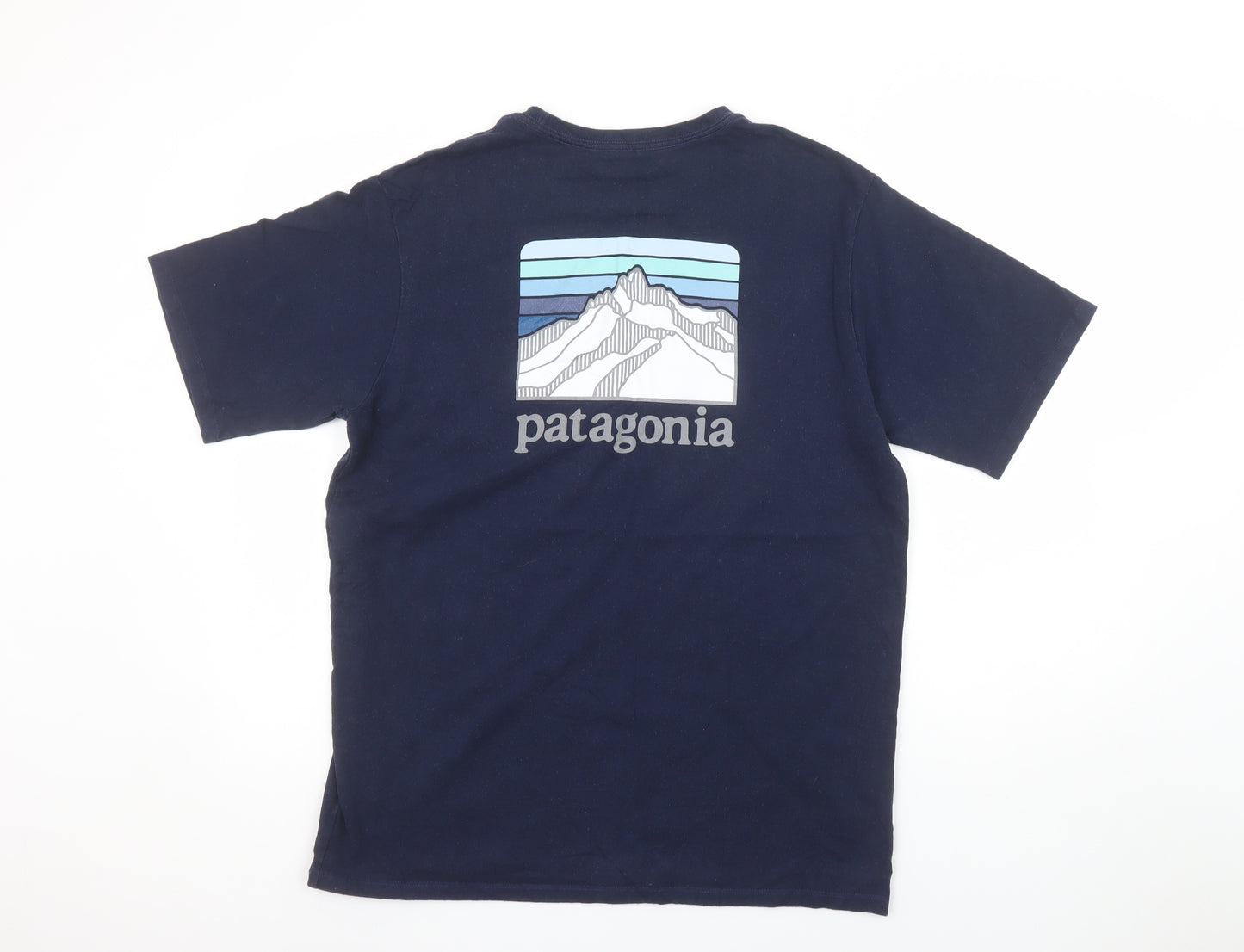 Patagonia Men's Blue Regular Fit Graphic Pocket T-Shirt Size M